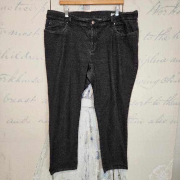 Eileen Fisher Denim - Eileen Fisher Woman Straight Leg Jeans 16W Black Organic Cotton Stretch